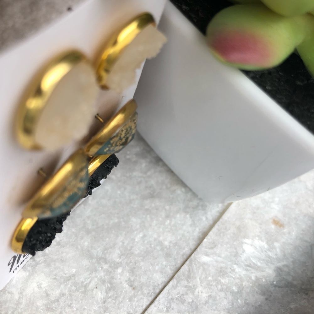 SOLD‼️ Mecca Fox Druzy Stud Earrings - Picture 4 of 7